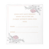 Bloc-note Combien de baisers Cartes de Guessage Botanique De (Devant)