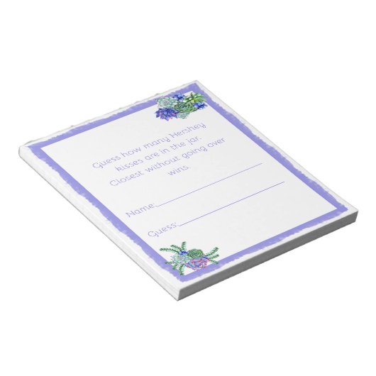 Bloc-note Combien de baisers deviner Cartes Succulent (Incliné)