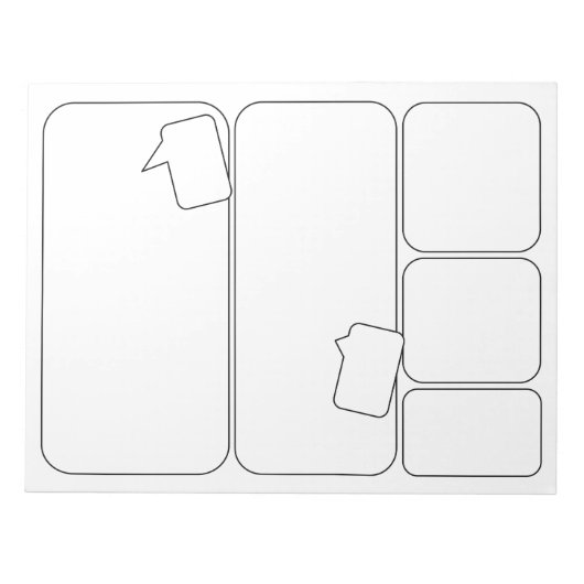 Bloc-note Comics d'artistes - Modèles de panneaux blancs (Devant)