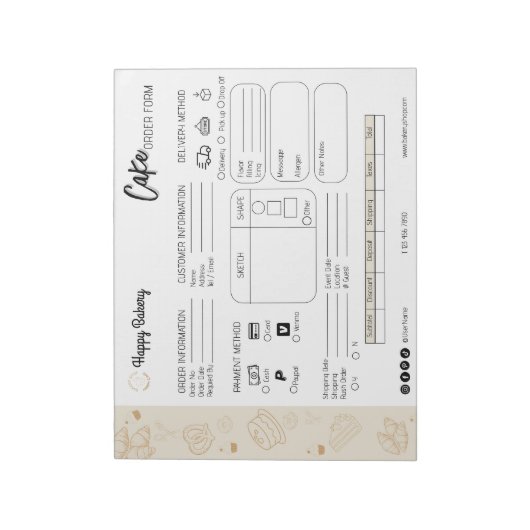 Bloc-note Commande Formulaire Logo Boulangerie Petite Entrep (Tourné)