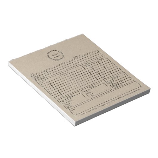 Bloc-note Commande rustique (Incliné)