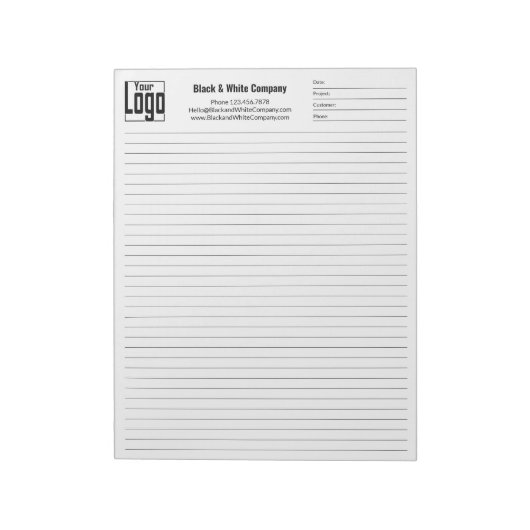 Bloc-note Company Logo Black College Rule Project Identifier (Tourné)