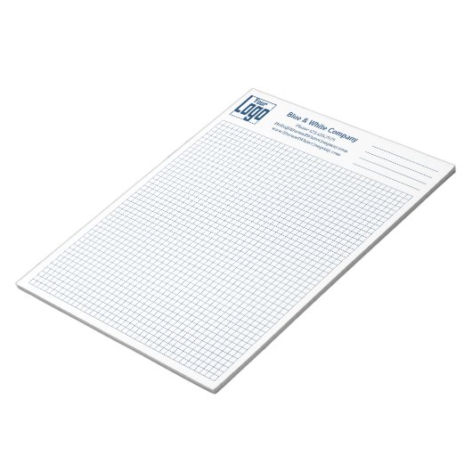 Bloc-note Company Logo Blue Grid Graph (Incliné)