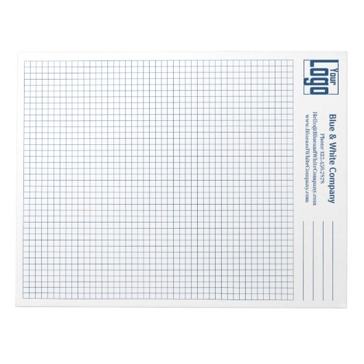 Bloc-note Company Logo Blue Grid Graph (Devant)