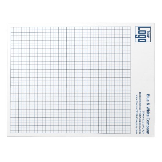 Bloc-note Company Logo Blue Grid Graph Calcpad (Devant)