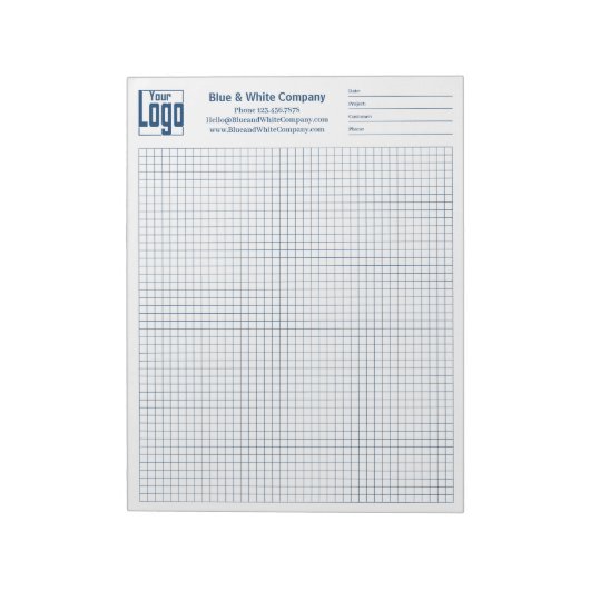 Bloc-note Company Logo Blue Grid Graph Project Identifier (Tourné)