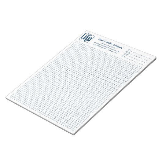 Bloc-note Company Logo Blue Grid Graph Project Identifier (Incliné)