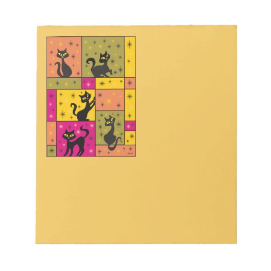 Bloc-note Composition avec 5 chats noirs Automne Couleurs fr (Devant)