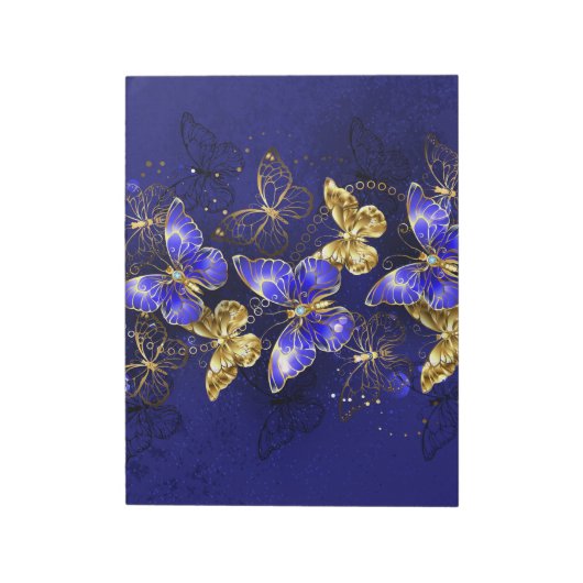 Bloc-note Composition avec papillons Sapphire (Tourné)