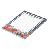 Bloc-note Composition florale Boho - Bleu marine & Blanc - N (Tourné)