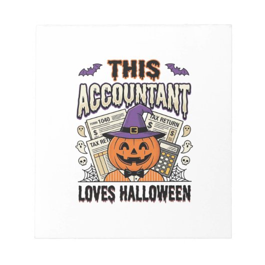 Bloc-note Comptable d'Halloween Drôle Saison fiscale effraya (Devant)