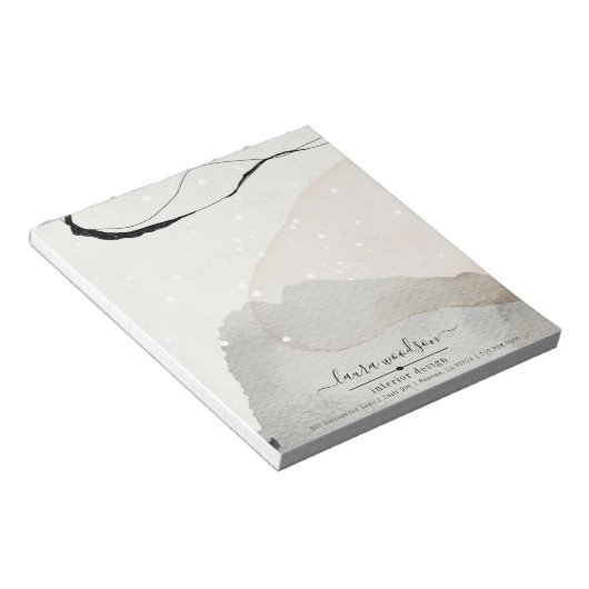 Bloc-note Concepteur d'intérieur de formes d'aquarelle Abstr (Incliné)