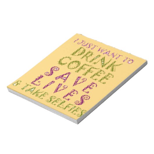 Bloc-note Conception amusante de citation Selfie Café (Tourné)