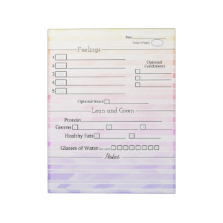 Bloc-note Conception colorée Minimaliste 5 et 1 Food Tracker