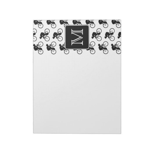 Bloc-note Conception cyclable avec monogramme personnalisé (Tourné)