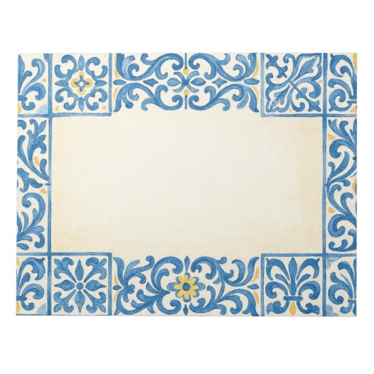 Bloc-note Conception d'aquarelle fixe portugaise Azulejo (Devant)