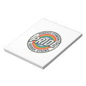 Bloc-note Conception de badge arc-en-ciel de protestation de (Tourné)