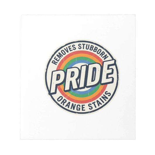 Bloc-note Conception de badge arc-en-ciel de protestation de (Devant)
