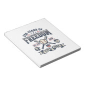 Bloc-note Conception de baseball patriotique 250 ans de libe (Incliné)