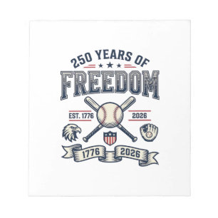 Bloc-note Conception de baseball patriotique 250 ans de libe