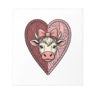 Bloc-note Conception de broderie vintage de fil de coeur de