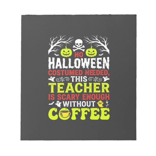 Bloc-note Conception de café assez effrayante pour Halloween (Devant)
