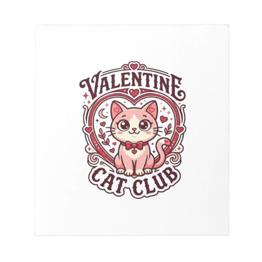 Bloc-note Conception de chat drôle de la Saint-Valentin - Ch (Devant)