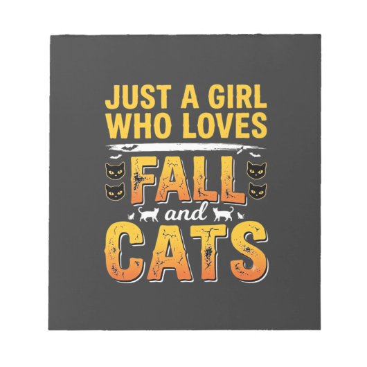 Bloc-note Conception de chats fille d'automne Halloween_1 (Devant)