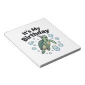Bloc-note Conception de chemise d'anniversaire de tortue mar (Incliné)