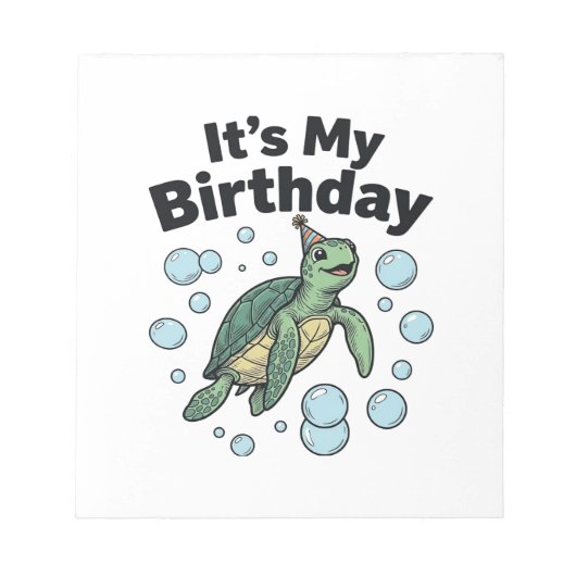 Bloc-note Conception de chemise d'anniversaire de tortue mar (Devant)