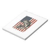 Bloc-note Conception de chemise de drapeau américain de pêch (Tourné)