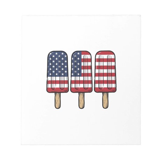 Bloc-note Conception de chemise de drapeau de popsicle patri (Devant)