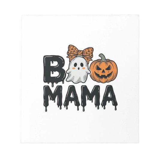 Bloc-note Conception de chemise de maman fantôme Halloween c (Devant)