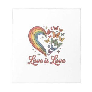 Bloc-note Conception de chemise de papillon de fierté d'amou
