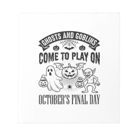 Bloc-note Conception de chemise Halloween Fantômes et Gobeli (Devant)
