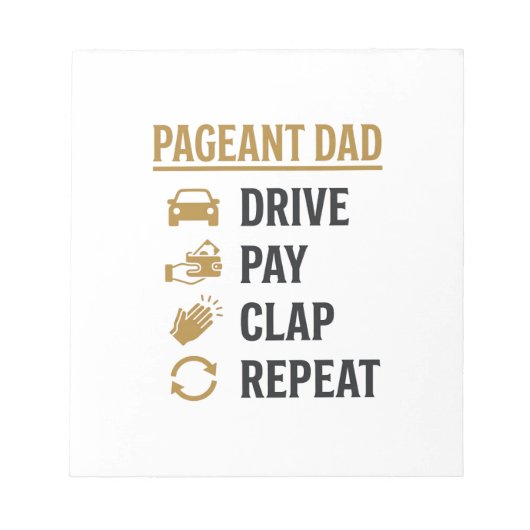 Bloc-note Conception de chemise Pageant Dad Drive Pay Clap R (Devant)