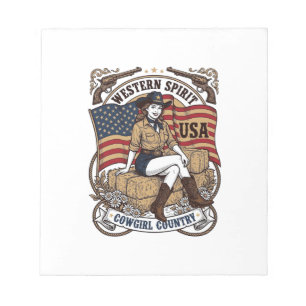 Bloc-note Conception de chemise patriotique de cowgirl weste