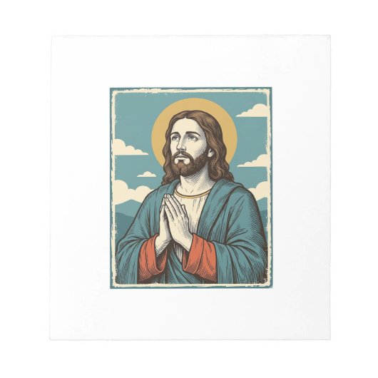 Bloc-note Conception de chemise religieuse Sauveur priant vi (Devant)