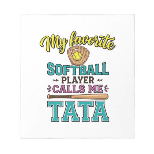 Bloc-note Conception de chemise TATA Mon joueur de softball