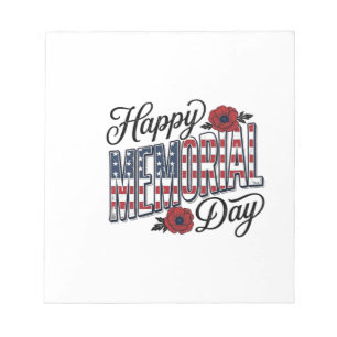 Bloc-note Conception de chemise vintage Happy Memorial Day P