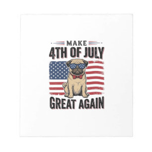 Bloc-note Conception de chemise vintage patriotique de pug d