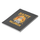 Bloc-note Conception de chien effrayant Halloween Pug heureu (Tourné)