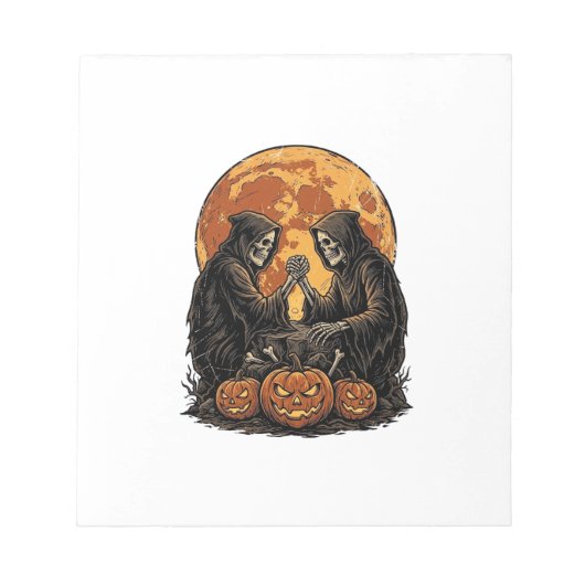 Bloc-note Conception de citrouille de Halloween de faucheurs (Devant)