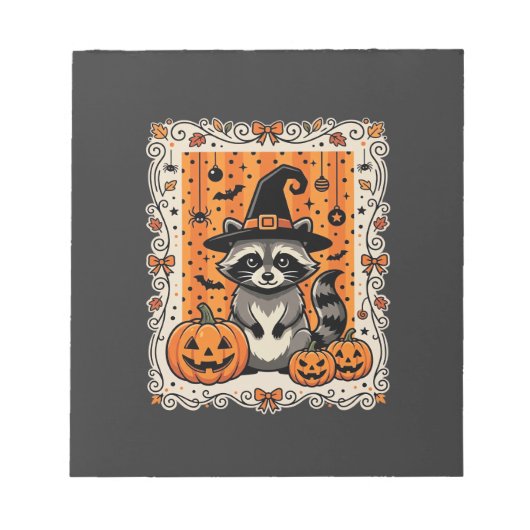 Bloc-note Conception de citrouille d'Halloween de raton lave (Devant)