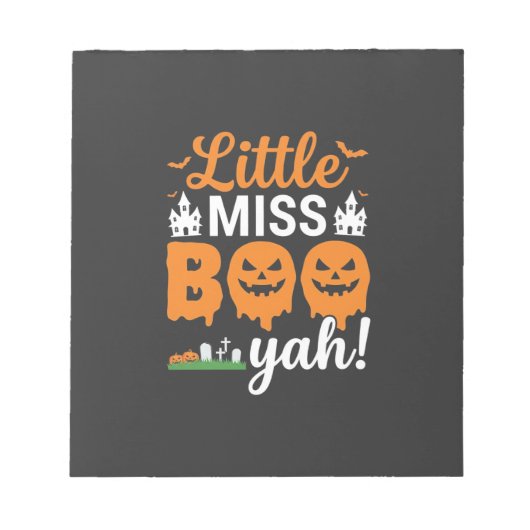 Bloc-note Conception de citrouille Halloween Little Miss Boo (Devant)