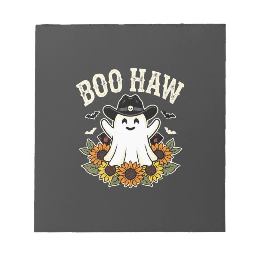 Bloc-note Conception de fantôme Halloween Western Boo Haw (Devant)