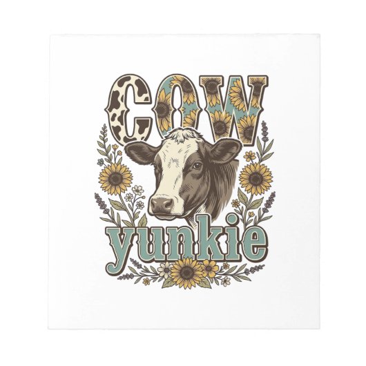 Bloc-note Conception de ferme de tournesol Yunkie vache vint (Devant)