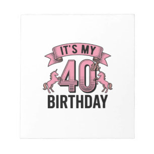 Bloc-note Conception de gravure vintage de licorne pour 40e