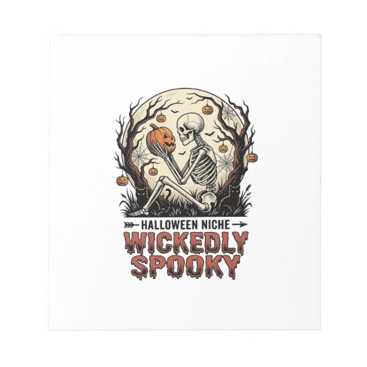 Bloc-note Conception de gravure vintage Halloween squelette (Devant)