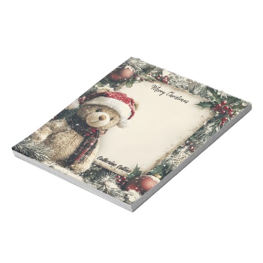 Bloc-note Conception de l'ours en peluche de Noël mignonne - (Tourné)